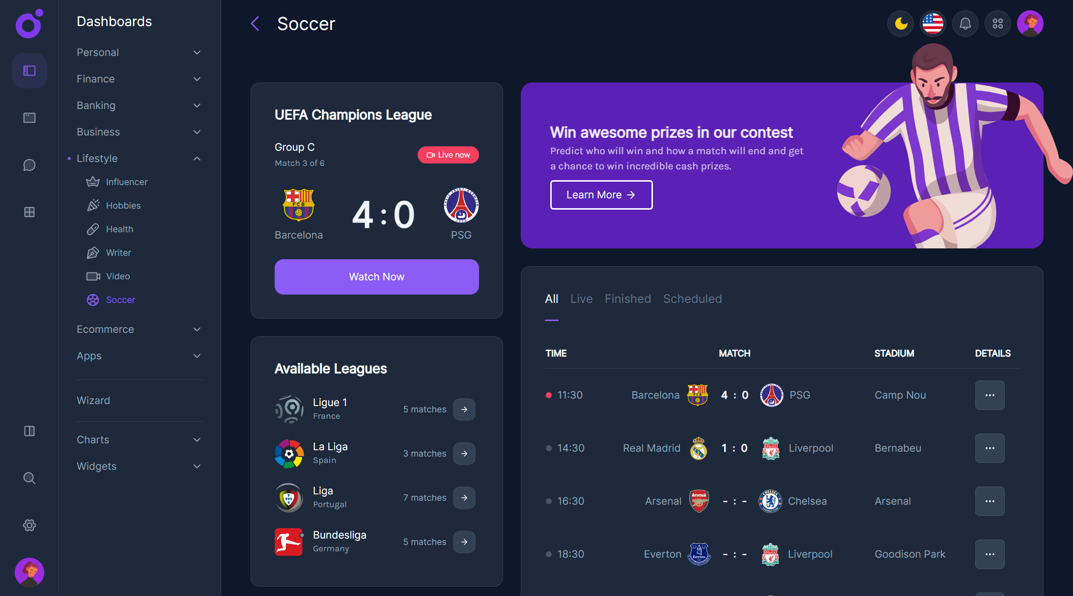 Tairo - Soccer dashboard