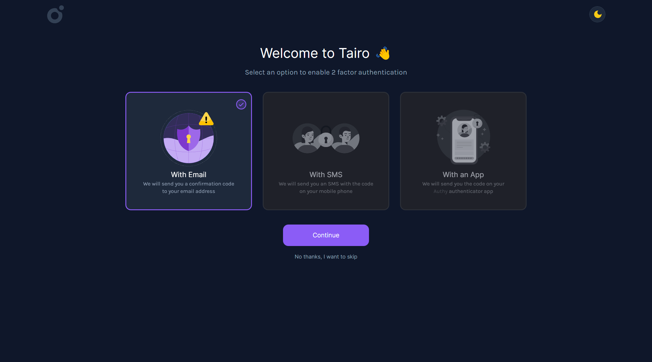 Tairo - Onboarding 1