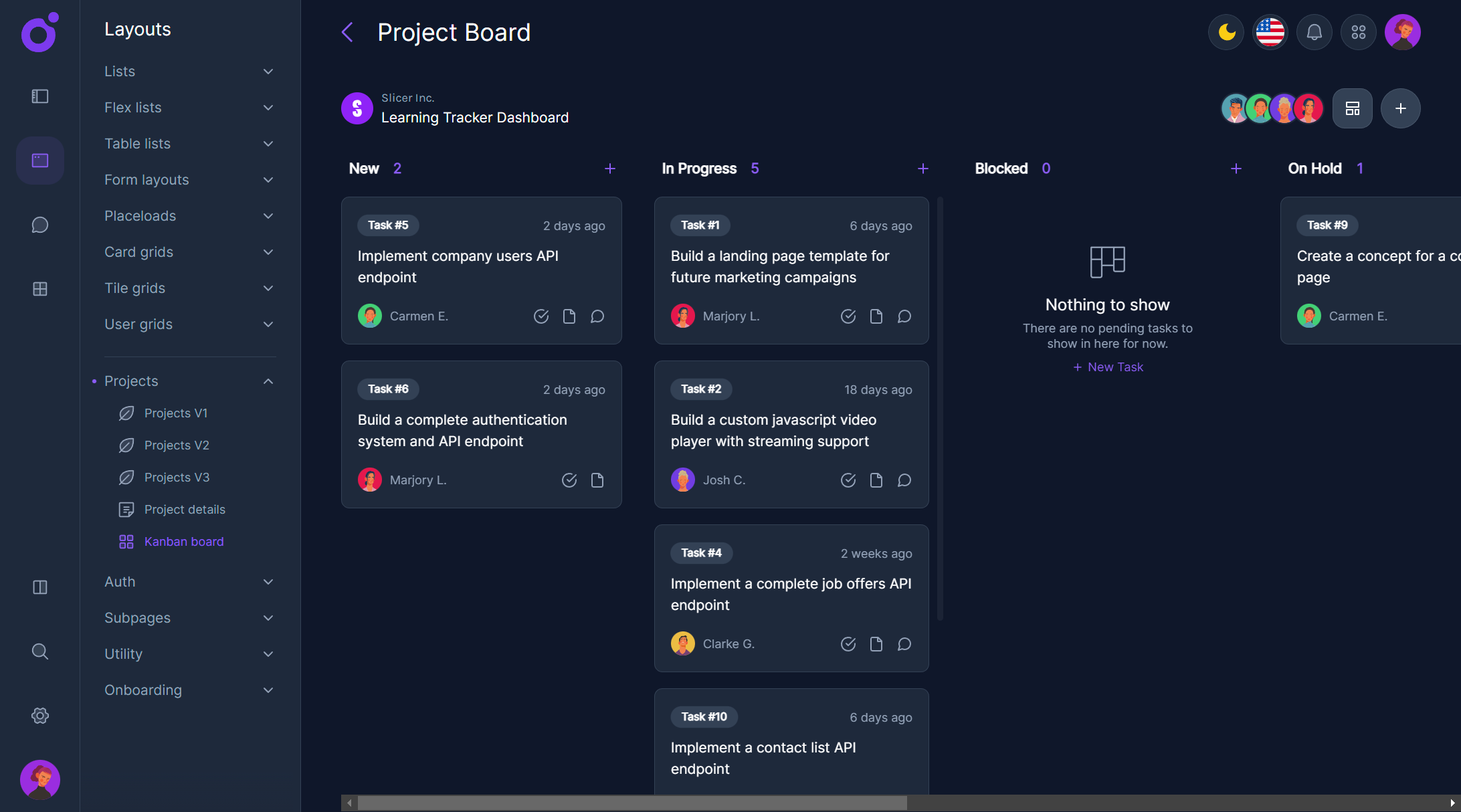 Tairo - Project board