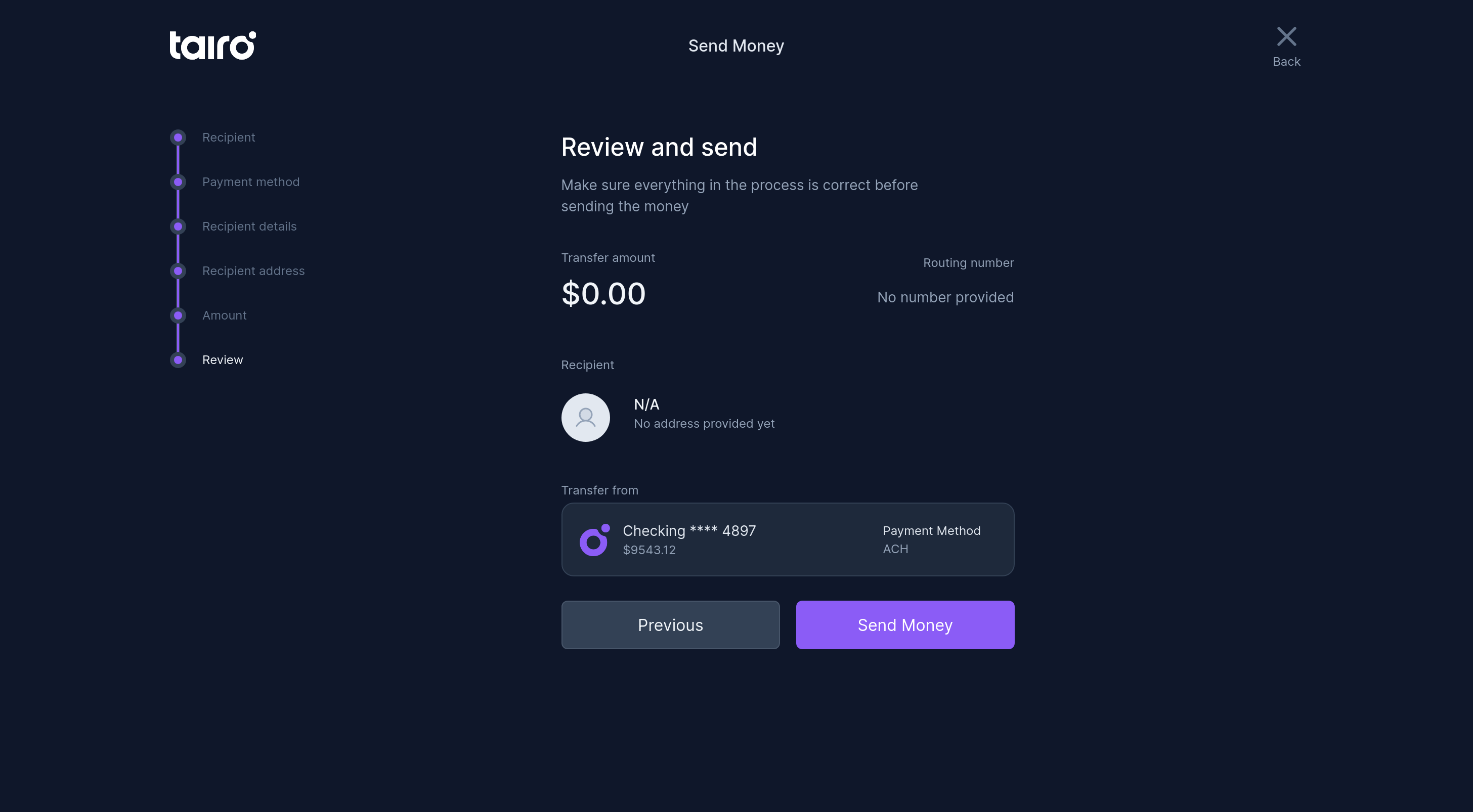 Tairo - Send - Step 6